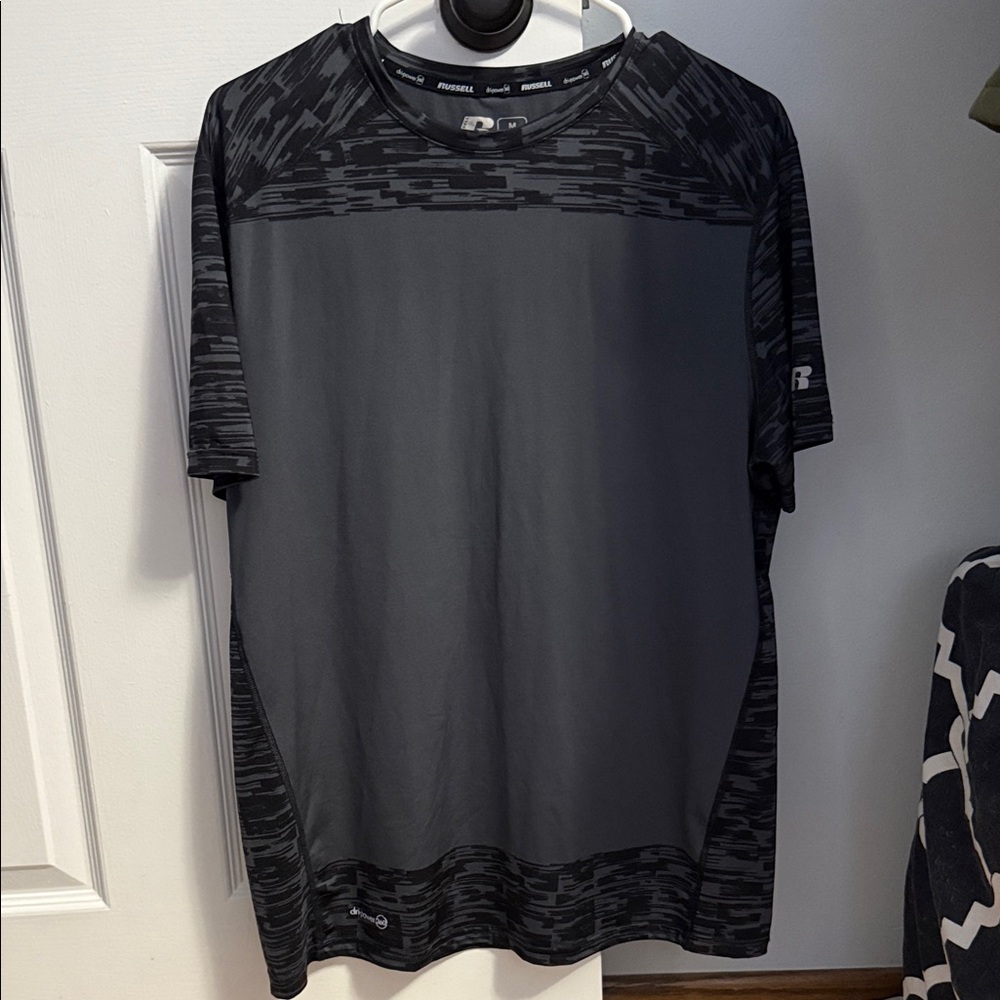 Russell Athletic Men's Charcoal and Black Short Sleeve Tee